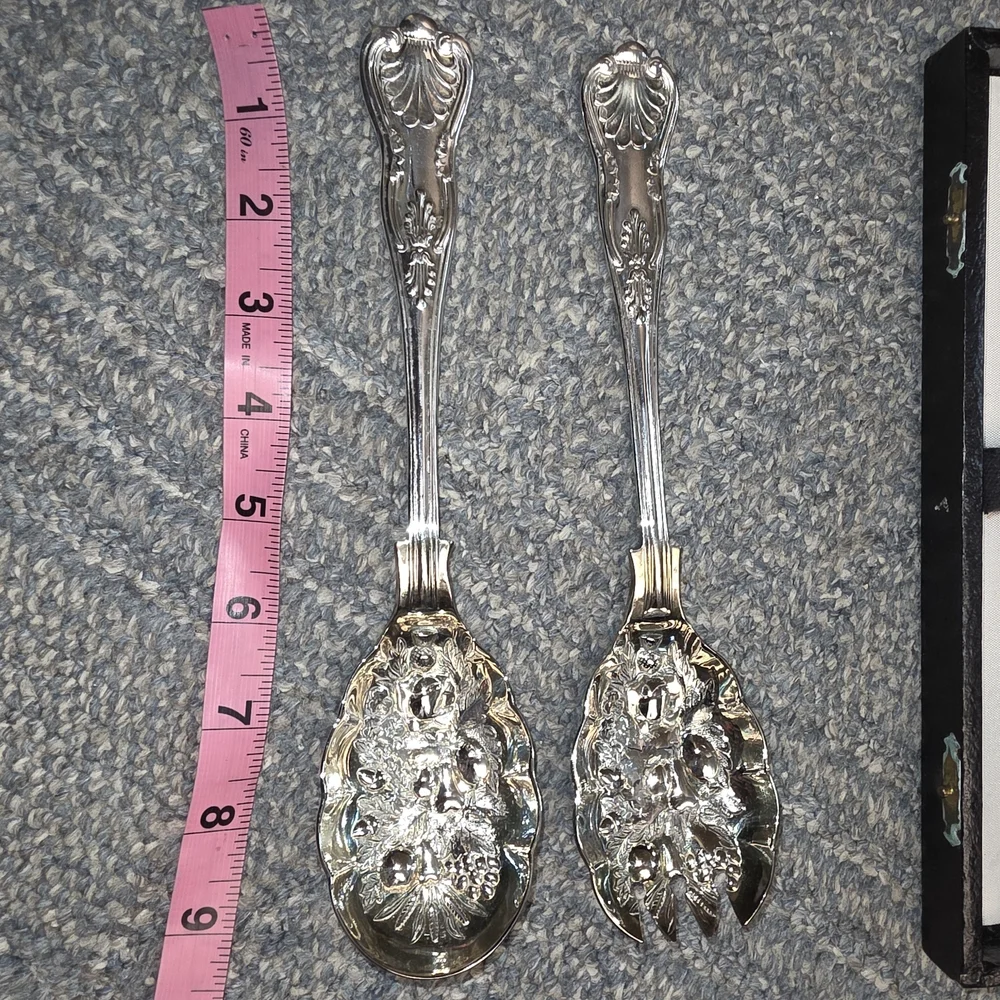 Vintage William Adams Sheffield England Silver-Plate Floral Serving Set